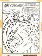 BATMAN ORIGINAL COMIC ART COLORING BOOK WHITMAN 1980 JOKER ROBIN PAGE 61 SPLASH