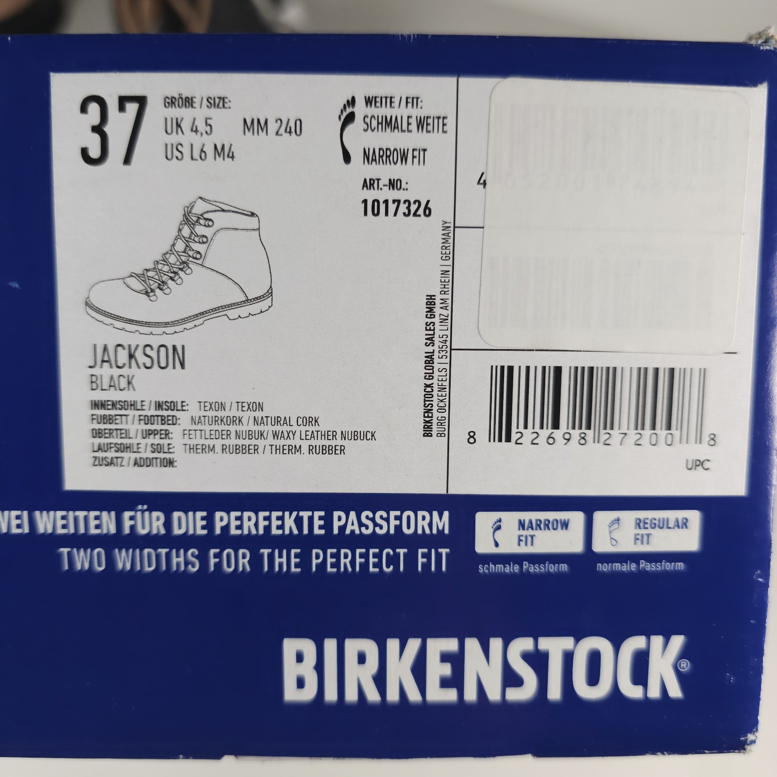 BIRKENSTOCK Jackson Black Lace-up Unisex Boots Water Repellent Size 37 and 40