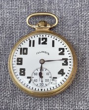 1928 Illinois Pocket Watch Grade 706 17J 16s Mod 9 Gold Filled Ornate Case Runs