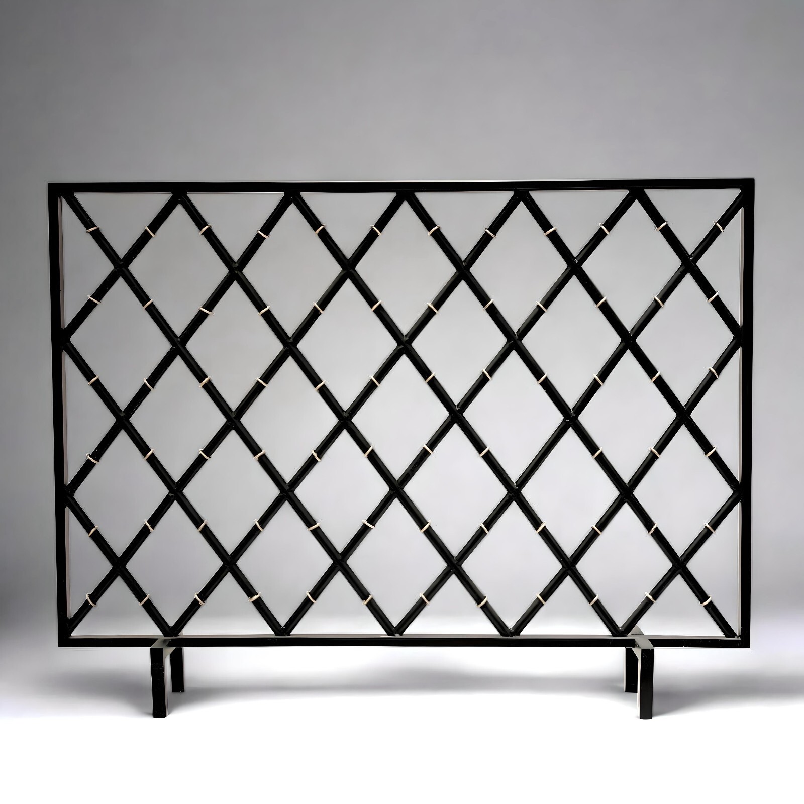 New Mid Century Modern Wrought Iron Firescreen in the Style of Jean Royere 40 in