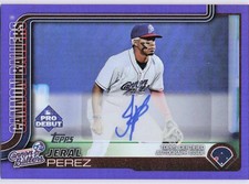 Jeral Perez 2025 Topps Pro Debut #PD-24 Base Autographs Purple Foil #/299 Auto