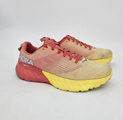 Hoka One One Mach 3 Women s Running Shoes Size 8.5 Pink Yellow Sneakers 1106480