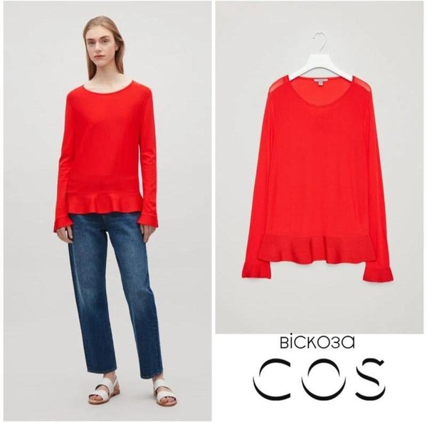 Women COS Sweater Red Viscose 38 / M / 46