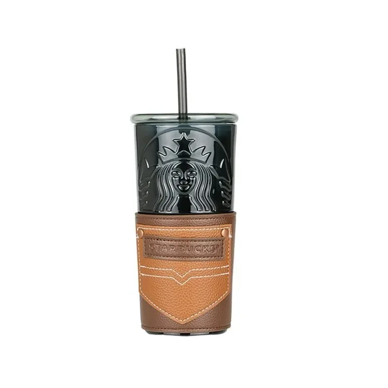 Starbucks overseas 2023 Heavy Glass Cup Gradient 550ml Straw Cup Tumbler