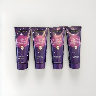 4x Freeman Cosmic Holographic Peel Off Face Mask Hydrating Amethyst 6oz