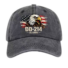 Unisex Patriotic DD-214 Alumni Eagle Dad Hat,Military Veteran Reunion Gift Cap