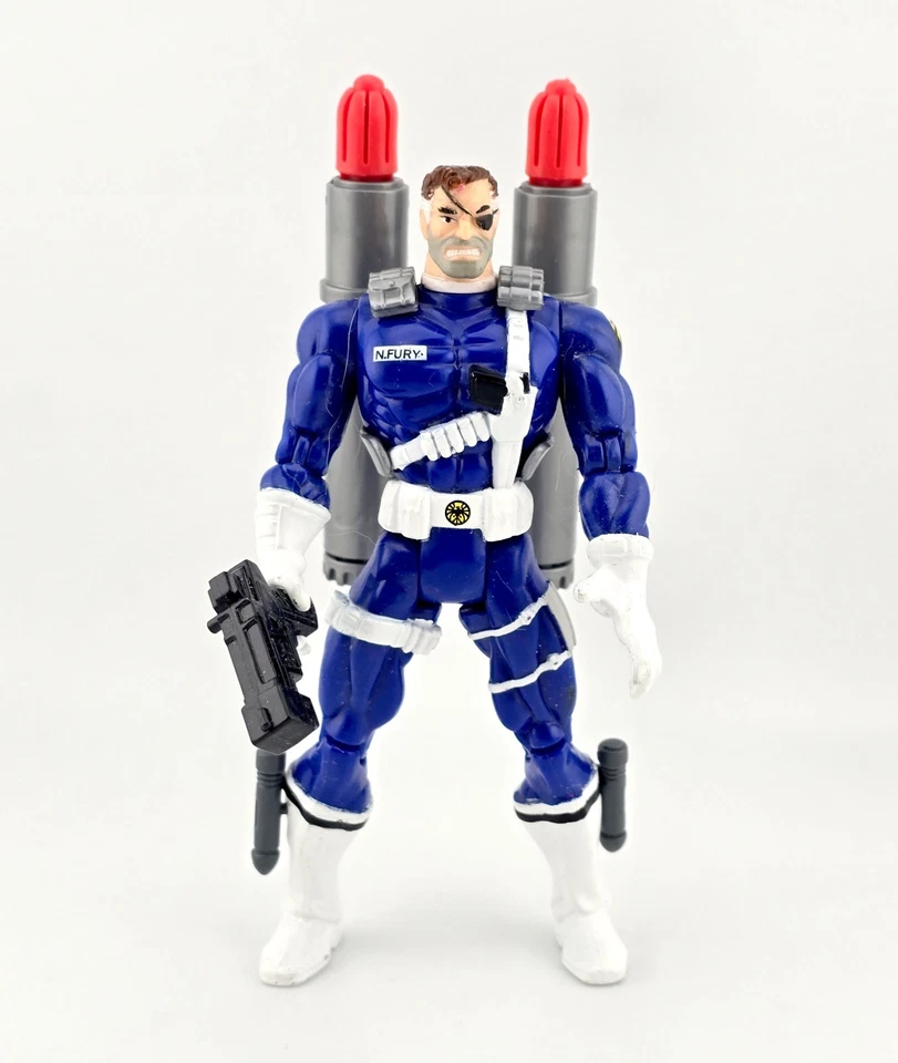 Marvel Spider-Man Animated Series Nick Fury Action Figure ToyBiz 1995 - Image 2 of 4