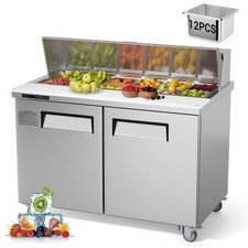 48" Undercounter Commercial Refrigerator with Prep Station Cooler 12.85cu.ft