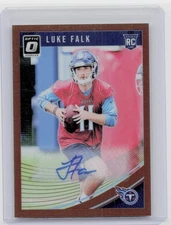 2018 Donruss Optic Luke Falk AU #132 Titans Rookies Autographs Bronze