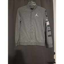 Jordan Grey Bomber Jacket, Kids Large, Jumpman Logo, 12-13 Years
