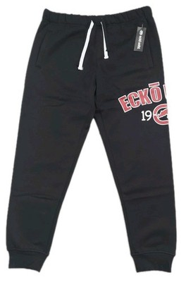 Ecko Unltd. Men's Bottoms Drawstring Waist Cuffed Black Fleece Logo Jogger Sz L