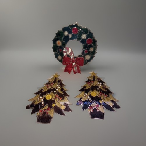 Lote (3) Corona Árboles Decoraciones Colgantes Navidad Vintage SNP 1985 *Leer - Imagen 2 de 20