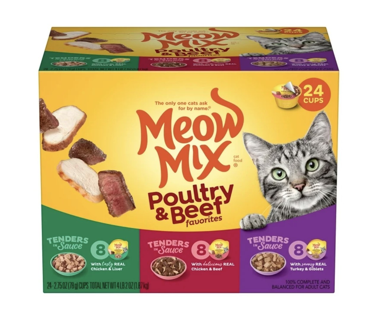 Poultry and Beef Mixed Wet Cat Food Variety Pack