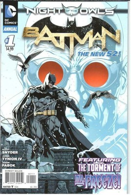NEW DC 52 BATMAN ANNUAL #1 Mr.  FREEZE ORIGIN, NIGHT OF THE OWLS VG