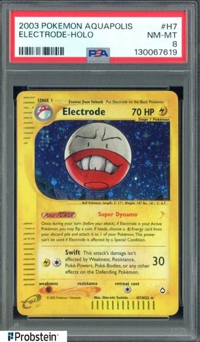 2003 Pokemon Aquapolis #H7 Electrode Holo PSA 8 NM-MT