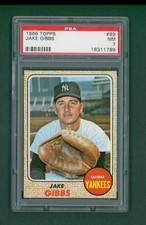 1968 Topps Baseball Card - #89 Jake Gibbs, PSA 7 NM