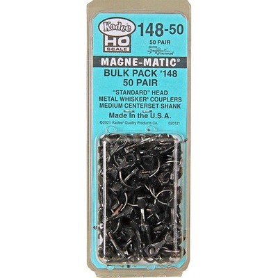 Kadee #148-50 HO Bulk Pack - 50 pair #148 Whisker  Metal Couplers Medium (9/32'')