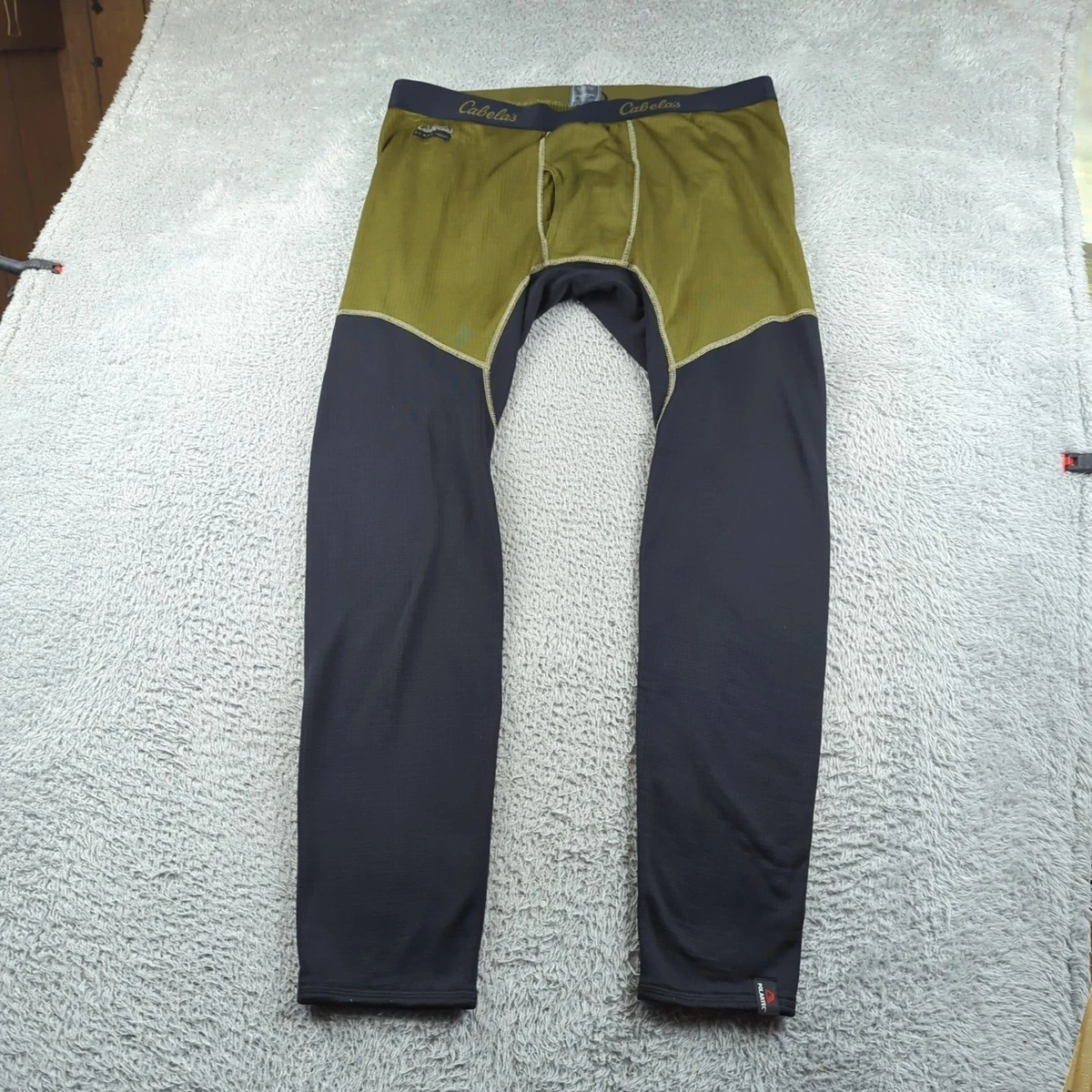 Pantalon Cabela's Base Layer – Homme Large Tall – Noir ECWCS Polartec Waffle – Occasion