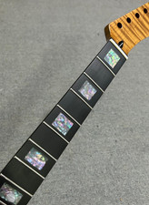 AAAA Ebony Fretboard block inlay 22fret Roasted Flame Maple electric guitar neck
