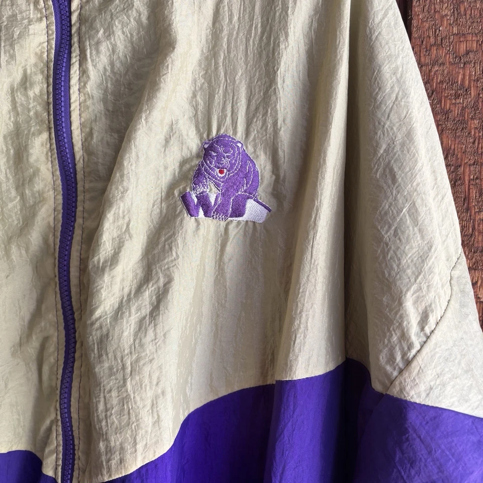 Vintage NEFF Nylon Windbreaker Purple Lime Made In USA 90s Street wear Zip - Image 2 of 4