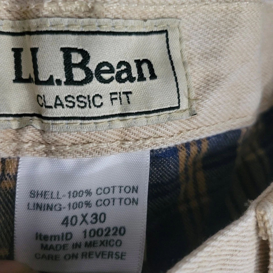 Мужские джинсы LL Bean с двойной флисовой подкладкой классический крой размер 40x30 мужские отбеливатель - Изображение 4 из 4