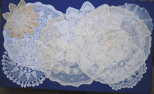 Lot of 9 Round Vintage Crocheted Doilies -White Ecru -Lot 7