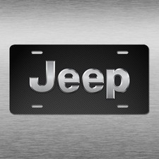 Jeep Novelty Art Vehicle License Plate Carbon Fiber Look Car Auto Tag