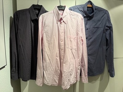 3 Hemden  Jake's-Reserved-B Casual Gr. 41/42 - M  Blau/Schwarz/Rosa - Weiß