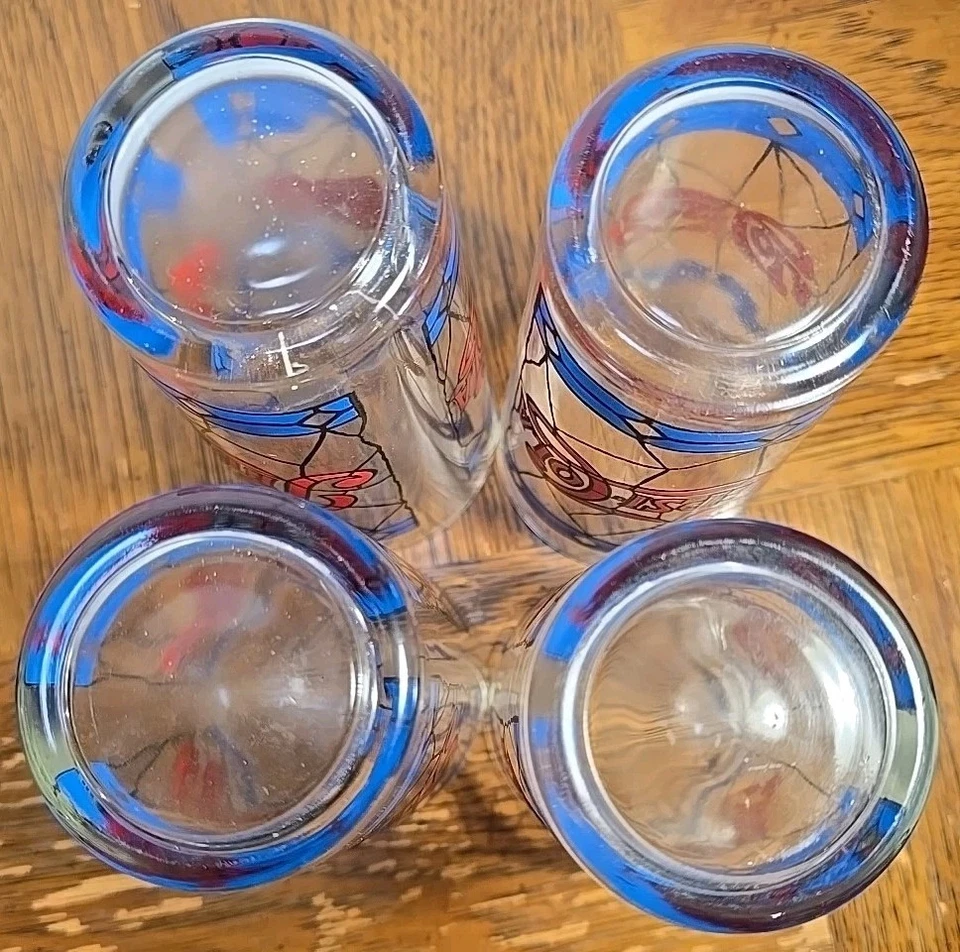 Juego de 4 vasos Pepsi Cola vintage años 70 estilo vitral aspecto 10 oz  Foto 3 de 3