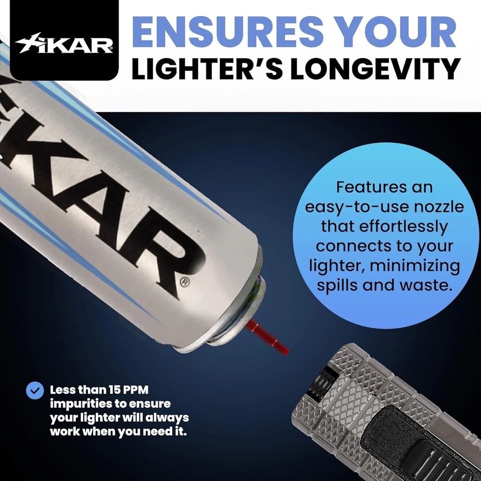 Xikar PUROFINE Premium Butano Combustible Recarga con 0 Impurezas, 1.9oz (100ml) - 3PK Foto 3 de 4