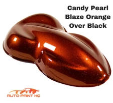 Candy Pearl Blaze Orange Basecoat High Solids Clear Gallon Kit over Black Base
