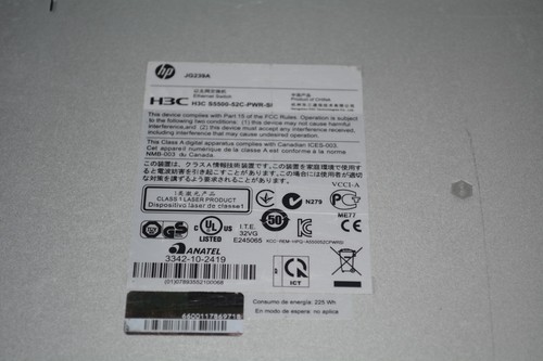 HP A5500 Series Switch JG239A A5500-48G-POE+ Si Switch #W3222 - Picture 11 of 11