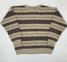 Vintage Woolrich Fair Isle Striped Sweater Mens Size M USA Made 90s Cotton Blend