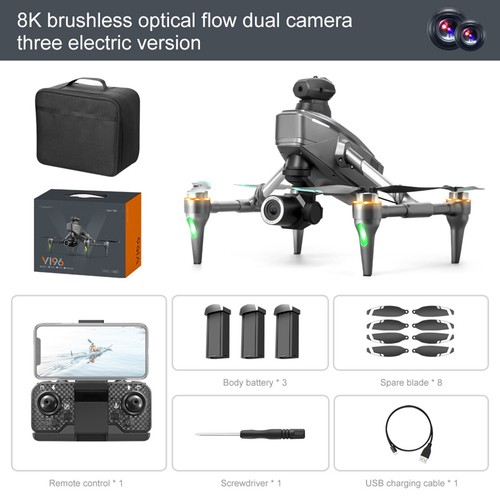 V196 Brushless Drone Aerial Vehicle Remote-Controlled 8K Brushless Optical Flow - Picture 9 of 9
