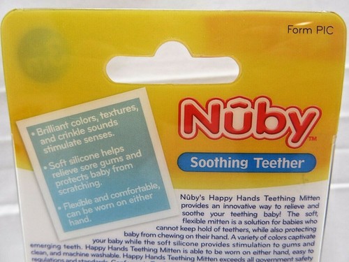 Nuby Soothing Teething Mitten with Hygienic Travel Bag - Pink 3m+ BPA Free NIP - Picture 4 of 12