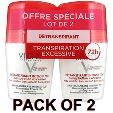Vichy Deodorant Stress Resist Anti-Perspirant Roll-On 72h (2x 50ml)