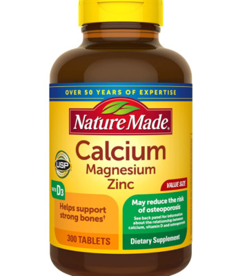 Nature Made Calcium Magnesium Zinc  Supplement  300 Tablets #01893 Exp.date2027
