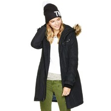 Tna Aritzia Black Verbier Fur Lined Hood Parka Long Coat Size Xs