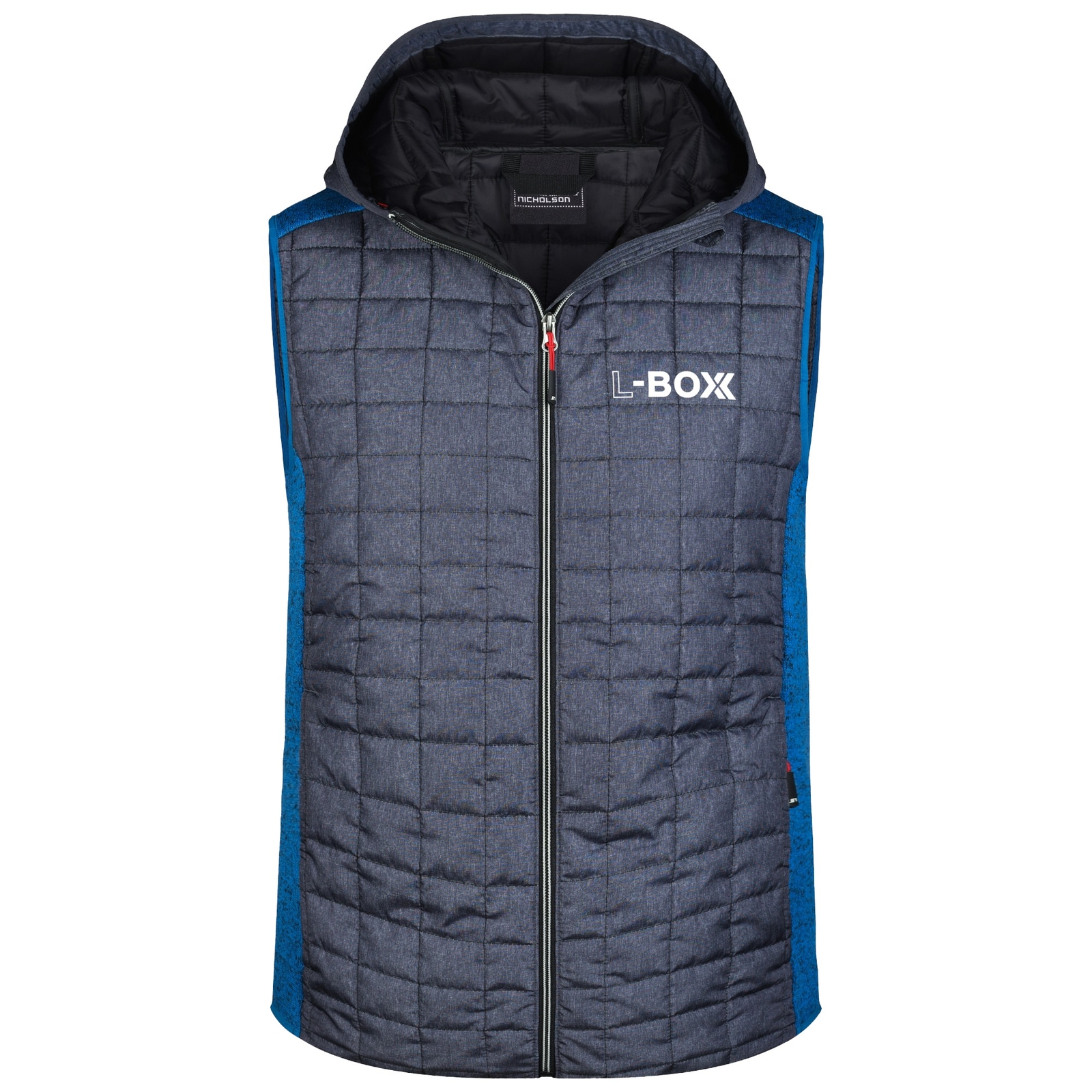Жилет из стрикфлиса L-Boxx Herren Hybrid Weste royal / антрацитовый меланж Größe S