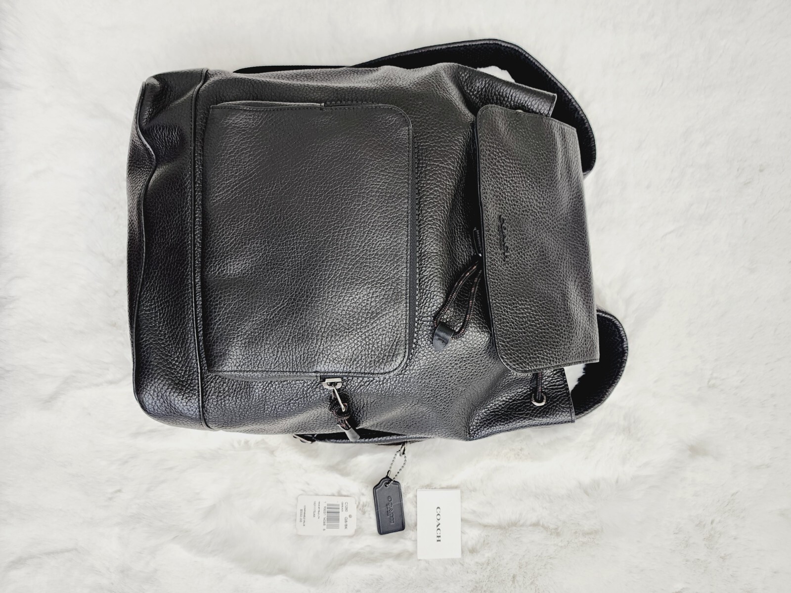 Coach Daypack Backpack Compact Black Pebble Leath… - image 24