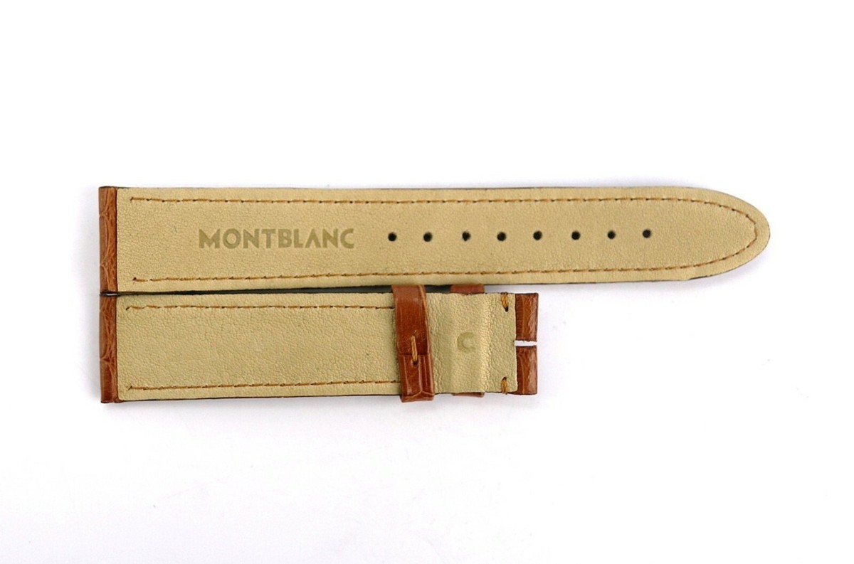 MONTBLANC STAR GOLD ALLIGATOR STRAP MEDIUM BUCKLE 105/75/18