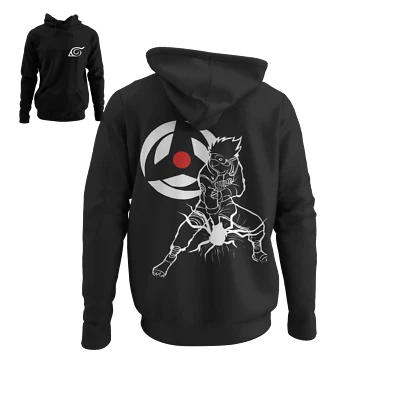 HATTREE Kapuzenjacke Herren Kakashi Hatake Sharingan Hoodie Anime Sasuke Naruto
