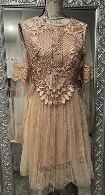 True Decadence Embroidery Polka dot Dress Size S