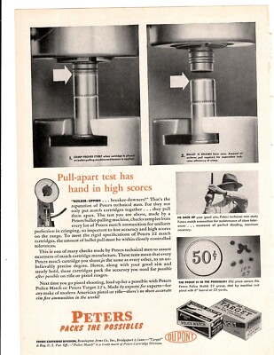 1948 Print Ad Peter Cartridge Division Du Pont Pull-apart test has hand in high