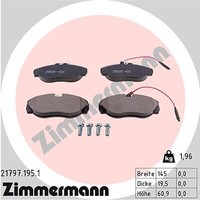Zimmermann 21797.195.1 Bremsbelagsatz, Scheibenbremse FüR CitroËN Fiat Peugeot