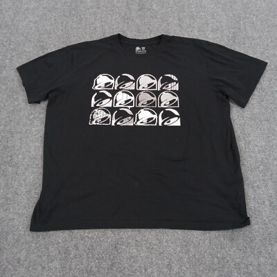 Taco Bell T-shirt Mens XXL 2XL Black Crew Neck Front Graphic Bells Logo Casual