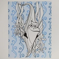 Finding Nemo Coloring Book Postcard Gill Disney Pixar 4.875x6.75
