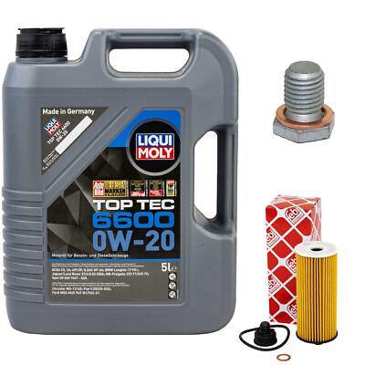 Motoröl Set 0W-20 5 Liter + Ölfilter + Schraube für BMW 2er X1 Mini Cooper One