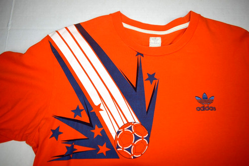 Vintage T-Shirt adidas Trefoil Size XS/S 80s 3 Stripe Soccer Ball Starburst by Adidas, Size XS, $86.7