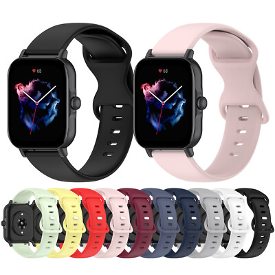 Watch Strap Butterfly Buckle Silicone Strap Smartwatch Strap for Amazfit Active